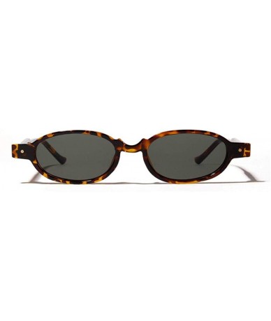 Oval Small Oval Sunglasses Women Vintage Fashion Sun Glasses Leopard As Picture - Leopard - CI18YZUN3R3 $7.87