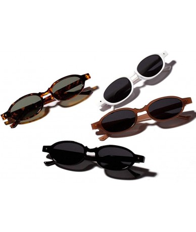 Oval Small Oval Sunglasses Women Vintage Fashion Sun Glasses Leopard As Picture - Leopard - CI18YZUN3R3 $7.87