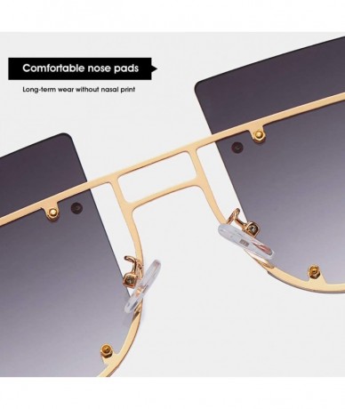 Rimless Hipster Square Sunglasses-Owersized Shade Glasses-Rimless Metal-Mirrored Lens - A - CX190EG798Z $28.65
