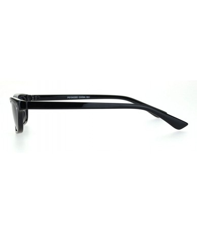 Rectangular Womens Vintage Ironic Dad Shade Narrow Retro Plastic Sunglasses - All Black - C618OE6ITK2 $7.99