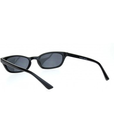 Rectangular Womens Vintage Ironic Dad Shade Narrow Retro Plastic Sunglasses - All Black - C618OE6ITK2 $7.99