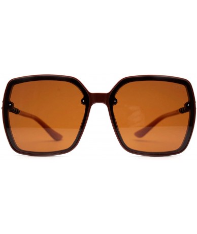Oversized p666 Classic Oversized Polarized - for Womens 100% UV PROTECTION - Brown-brown - CQ192TGLUCW $28.87