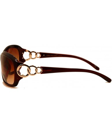 Wrap Circle Power- Nearly Invisible Line Bifocal Sunglasses - Brown - C511JWUS49P $32.26