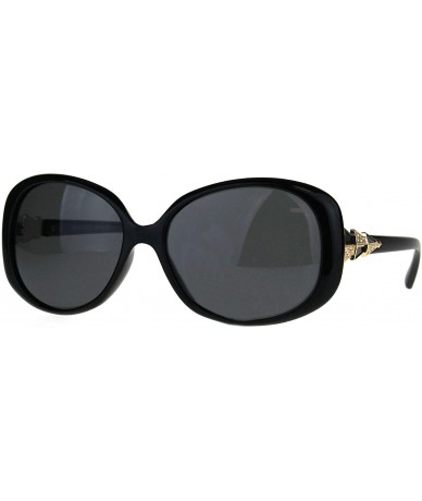 Butterfly Antiglare Polarized Lens Butterfly Diva Designer Fashion Sunglasses - All Black - CF1884Z3HWI $24.05