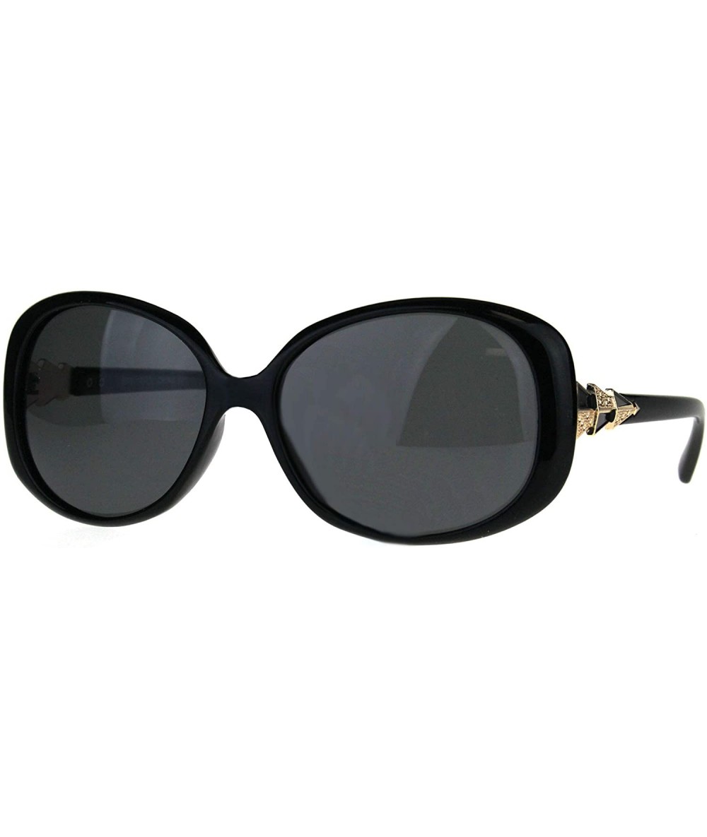 Butterfly Antiglare Polarized Lens Butterfly Diva Designer Fashion Sunglasses - All Black - CF1884Z3HWI $13.29