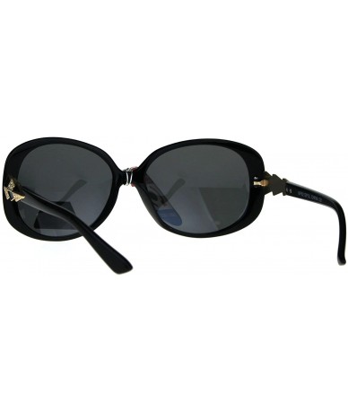 Butterfly Antiglare Polarized Lens Butterfly Diva Designer Fashion Sunglasses - All Black - CF1884Z3HWI $13.29