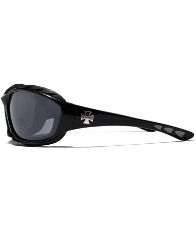Goggle Oversized Men's Sport Padded Motorcycle Bikers Sunglasses - Black - Smoke - CQ11P3RODQ9 $8.82