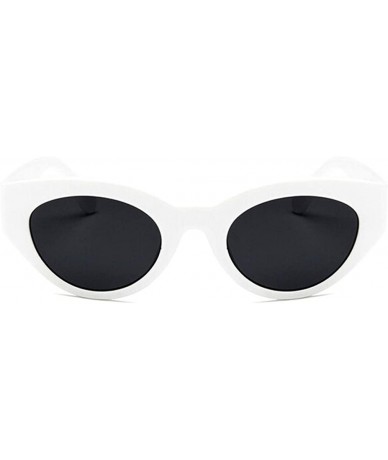 Cat Eye sexy retro cat eye sunglasses women small white triangle vintage sun glasses red - Black-v-blue - CU18WZU9MA2 $18.60