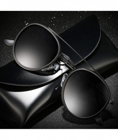 Goggle Classic Round Polarized Sunglasses Men Metal Driving Sun Glasses Women UV400 Shades Sunglass Oculos De Sol - 2 - C3198...