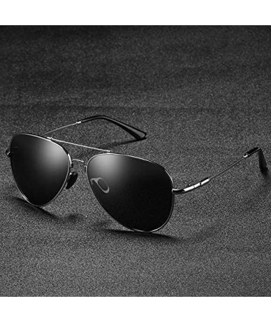 Aviator Alloy Frame Men Women Sun Glasses Polarized Mirror Sunglasses Myopia Minus Lens - Black - CV190404C79 $22.24