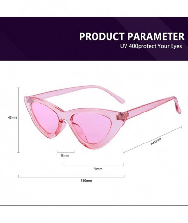 Oval Retro Vintage Cat Eye Sunglasses for Women Goggles - Black / Clear Pink 2 Pack - CC18ACY8LEG $13.41