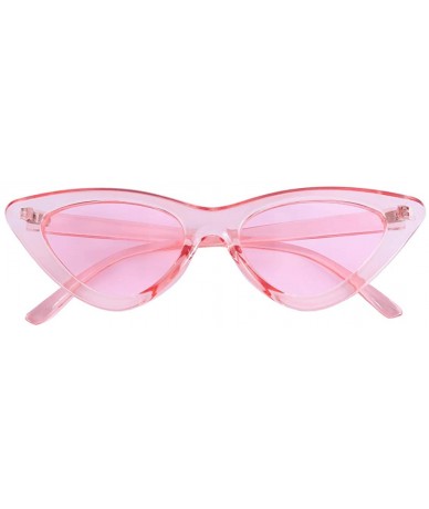 Oval Retro Vintage Cat Eye Sunglasses for Women Goggles - Black / Clear Pink 2 Pack - CC18ACY8LEG $13.41