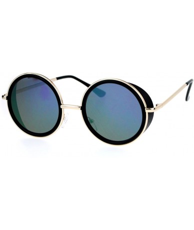 Round Side Visor Hippie Round Circle Lens Sunglasses - Black Purple - CB12MYZJGNW $21.59