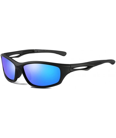 Sport Polarized Aviator Sunglasses Eyewear Outdoor - Blue - CR187Q3RGWU $16.84