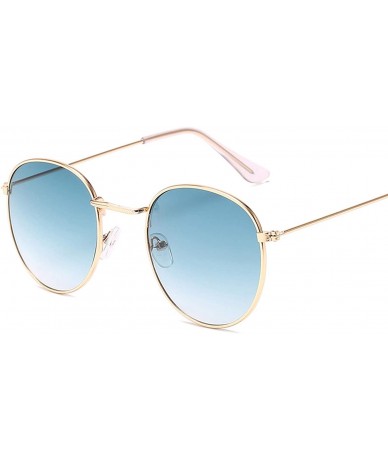 Goggle Round Retro Sunglasses Women Luxury Glasses Women/Men Small Mirror Oculos De Sol Gafas UV400 - Blackyellow - C8199COA7...