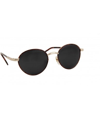 Goggle Stylish Sunglasses Women Oval Classic Vintage Retro Metal Trendy Black - CG18O7L58MD $8.99