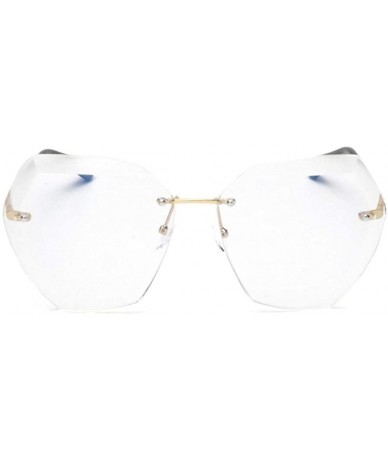 Rimless Designer Women Sunglasses Vintage Rimless Frame Summer Lens Shade Glasses - C2 Transparent - C5198OCISIQ $28.54