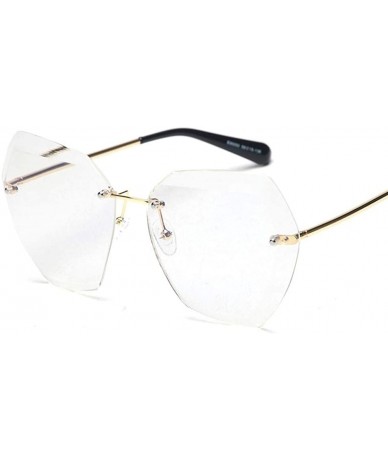 Rimless Designer Women Sunglasses Vintage Rimless Frame Summer Lens Shade Glasses - C2 Transparent - C5198OCISIQ $17.70