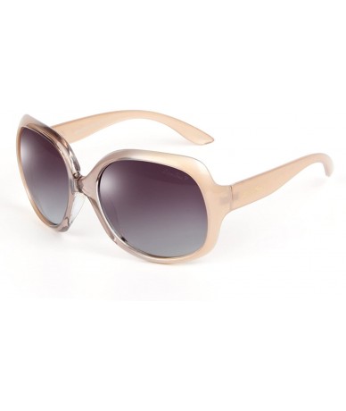 Round Oversized Women's Uv400 Protection Polarized Simple Sunglasses Lsp3113 - Polarized Champagne - CR11PAHPAIP $17.11