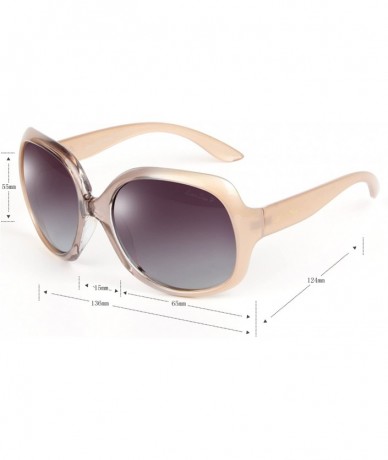 Round Oversized Women's Uv400 Protection Polarized Simple Sunglasses Lsp3113 - Polarized Champagne - CR11PAHPAIP $17.11