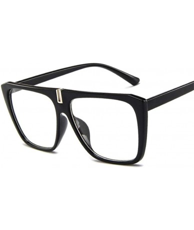Oversized 2019 Fashion Sunglasses Women Brand Designer Luxury Eyeglasses BlackBlue - Blackwhite - CH18Y3OCYCZ $21.63