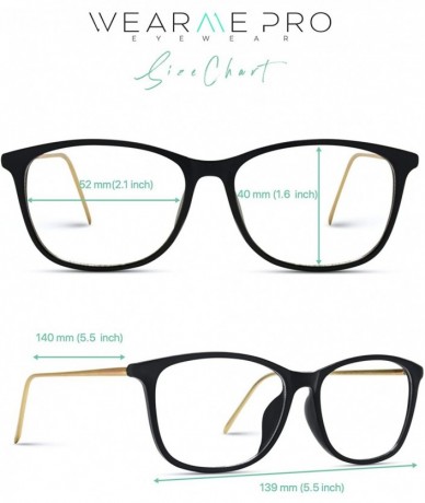 Square Rectangular Slim Elegant Fashion Clear Glasses - Black Frame/Gold Arms - CB12O40GQYC $22.81