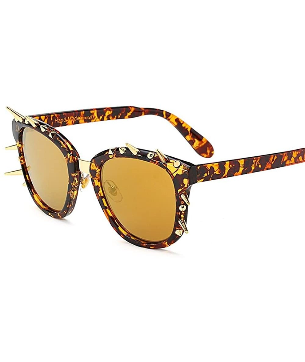 Shield Steampunk Sunglasses Women Brand Designer Vintage Shades Retro Steam Punk 97262Y - Leopard - CT184X8SSG4 $14.27