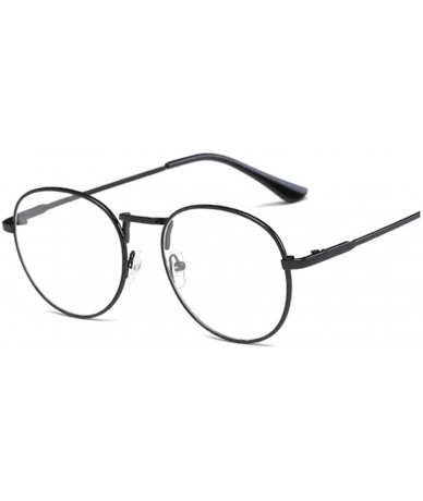 Goggle New Fashion Men Glasses Frame Women Eyeglasses 2019 Vintage Round Clear Lens Optical Spectacle - Black - C61985254GX $...