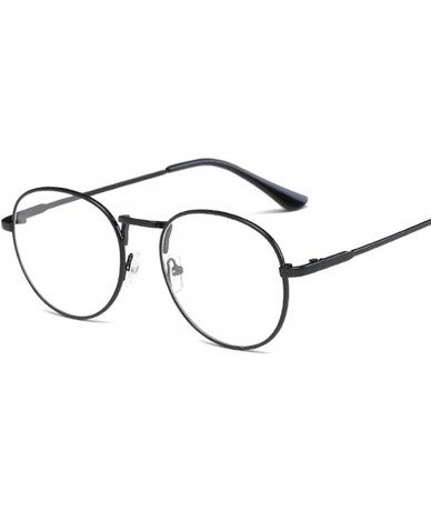 Goggle New Fashion Men Glasses Frame Women Eyeglasses 2019 Vintage Round Clear Lens Optical Spectacle - Black - C61985254GX $...