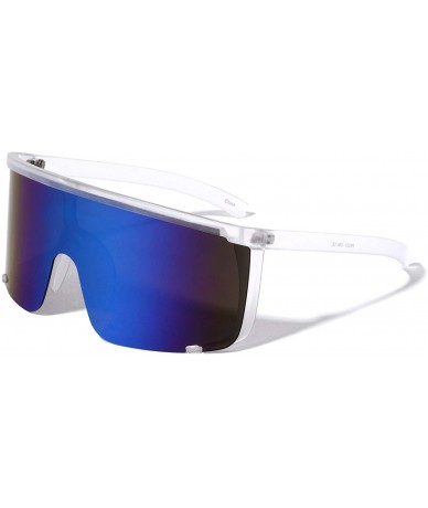 Round Benoni Round Sport Style Color Mirror Shield Lens Sunglasses - Blue - C7197483CO0 $14.43