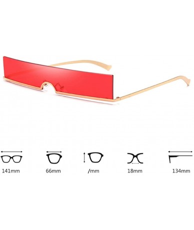 Oval Unisex Fashion Frameless Candy Colors Plastic Lenses Sunglasses UV400 - Red - C518NKZI8D0 $8.16