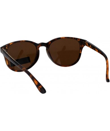 Round Womens Polarized Lens Sunglasses Classic Round Horn Rim Fashion - Brown Tortoise (Brown) - CR18NIE7ZO0 $12.35