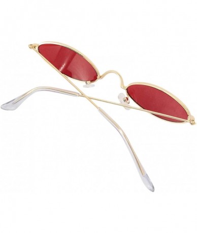 Oversized Sparkling Crystal Cat Eye Sunglasses UV Protection Metal Rhinestone Frame - Gold Frame Red Lens - CX18QIM7658 $10.13