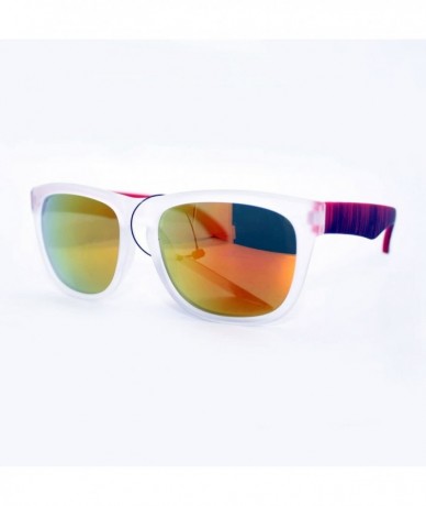 Square Soft Matte Finish Square Frame Unisex Sunglasses Multi Mirror Lens - Purple - CX11W8F1KAZ $10.82