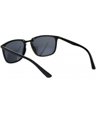Rectangular Antiglare Polarized Lens Mens Rectangular Slick Designer Sunglasses - Black Gunmetal Black - CG18S8EYYOW $15.06