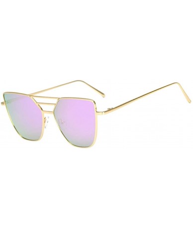 Aviator Unisex Fashion7 Colors Vintage Irregular Aviator Mirror Sunglasses (Purple) - CA18G4GLDWH $17.75