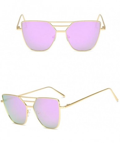 Aviator Unisex Fashion7 Colors Vintage Irregular Aviator Mirror Sunglasses (Purple) - CA18G4GLDWH $8.16