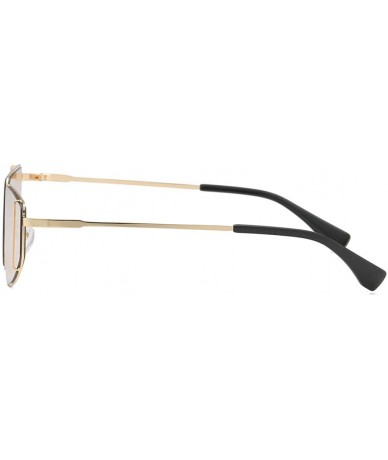Cat Eye UV Protection Sunglasses for Women Men Full rim frame Cat-Eye Shaped Acrylic Lens Plastic Frame Sunglass - Coffee - C...