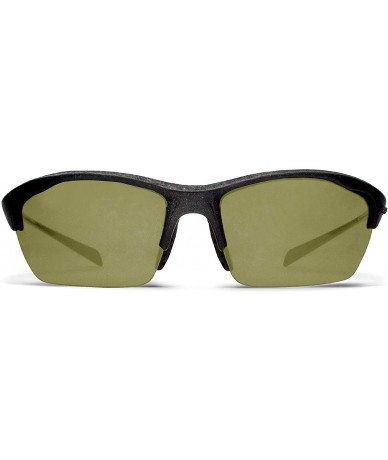 Sport Alpha Shiny Black Tennis Sunglasses with ZEISS P310 Green Tri-flection Lenses - CZ18KMUCKDY $13.34