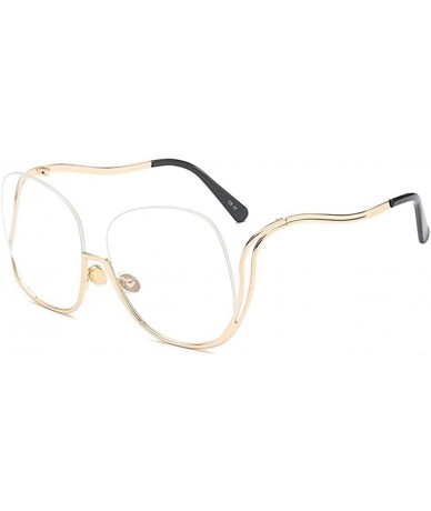 Rimless Oval Rimless Sunglasses Women Fashion Retro Sun Glasses Female Metal Frame Gradient Oculos UV400 - C4 Pink Mirror - C...
