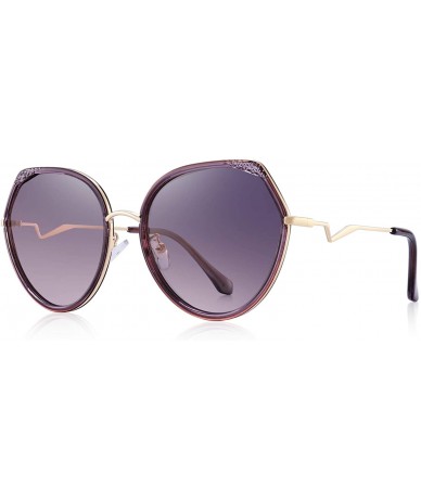 Cat Eye Women's Fashion Cat Eye Polarized Sunglasses Ladies Vintage Sun glasses UV400 - Purple - CS18RWLN2O4 $39.59