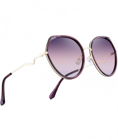 Cat Eye Women's Fashion Cat Eye Polarized Sunglasses Ladies Vintage Sun glasses UV400 - Purple - CS18RWLN2O4 $20.58