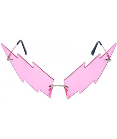 Rimless Lightning Sunglasses for Women Rimless Party Shades UV400 - C4 Pink - CZ1902WOU7Q $10.10