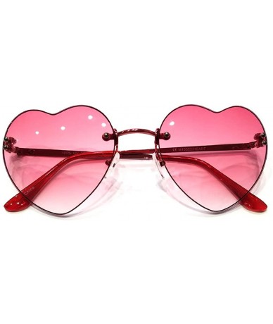 Rimless Heart Shaped Metal Rimless - Pink - CK182KTZMS6 $15.26