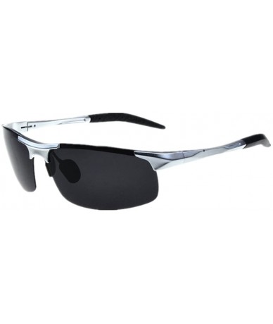 Oversized Mirrored Aviator Polarized Driver Sport Sunglasses - Alpaka Frame Gray Lenses - 7V453633419 $28.63