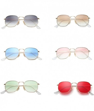 Oversized Men Gradient Clear Lens Metal Frame Black Red Small Sun Glasses - As Shown in Photo-1 - CQ18W8WHAZ9 $21.23