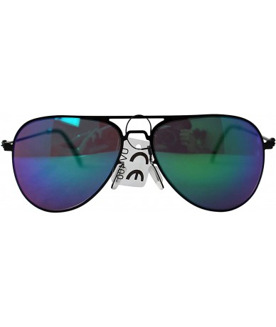 Aviator SIMPLE Vintage Aviator Mirrored Fashion Sunglasses for Men and Women - Black - CJ18ZTXDRYZ $20.49