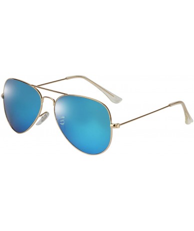 Oversized designer classic aviator metal frame men women sunglasses 3025 - Sky Blue - CE12479UHL3 $35.46