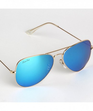 Oversized designer classic aviator metal frame men women sunglasses 3025 - Sky Blue - CE12479UHL3 $17.95