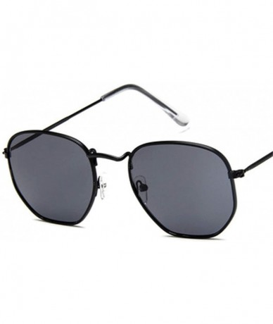 Square Retro Square Sunglasses Women Small Luxury Silvery Mirror Metal Eye Vintage Lenses Sun Glasses - 9 - C7198ZN4LZG $27.64